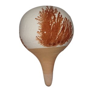 Olla à planter S - Blanc Motif Corail Marron